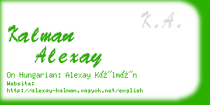 kalman alexay business card